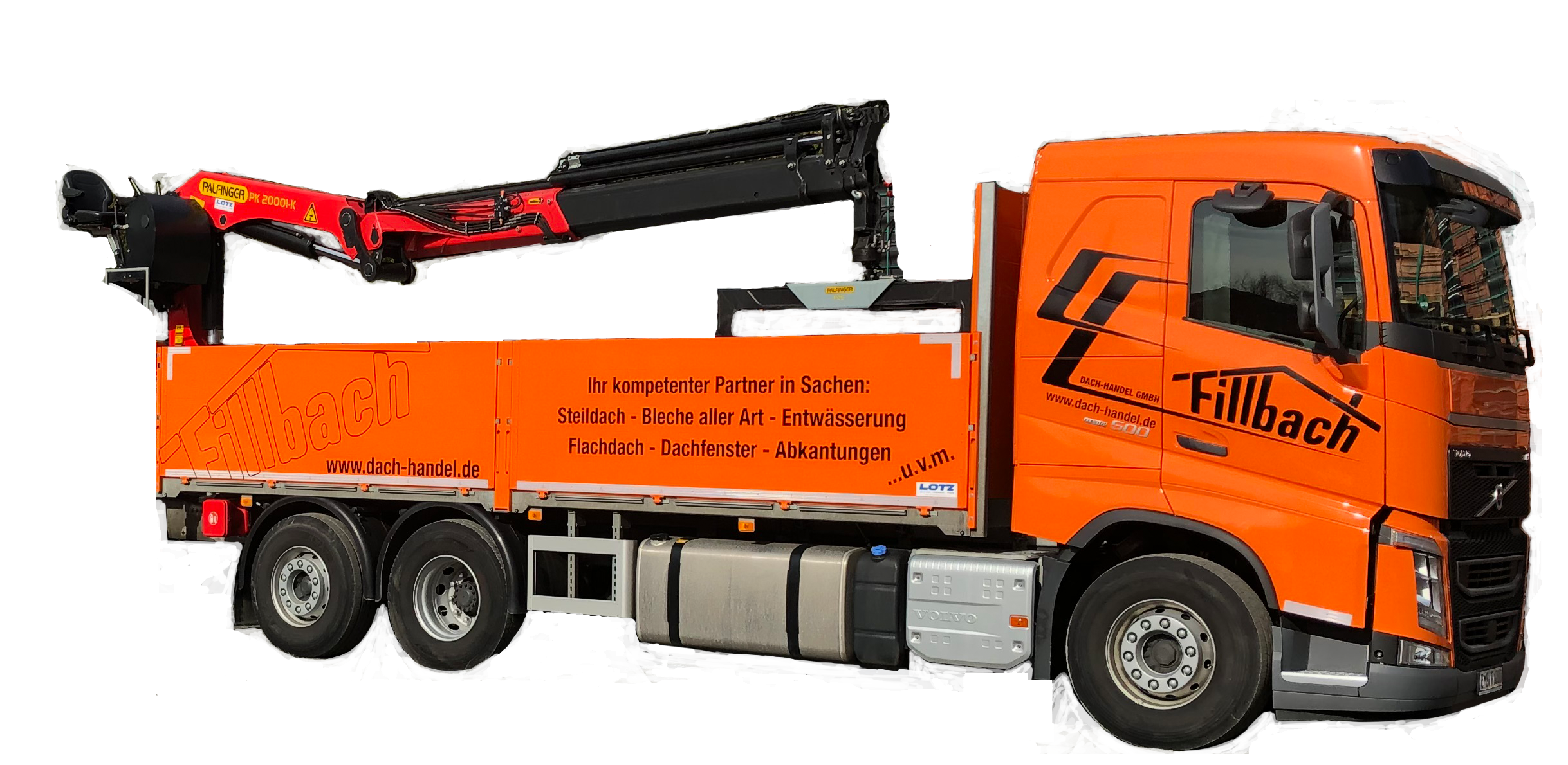 Fillbach Dach-Handel LKW Lieferservice, Dachbaustoffe zur Baustelle